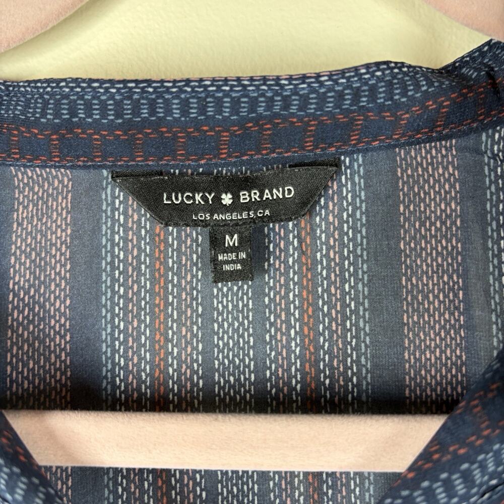 Lucky Brand Blouse Top Medium Sheer Peasant Boho Festival Hippie Airy Flowy - Picture 3 of 5